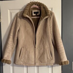 Faux Suede & Fur Lined Coat